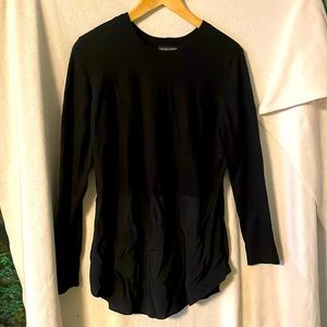 Universal Standard mixed media sweater: upper is 100% merino.